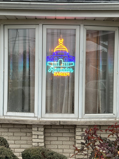 Ramadan kareem Dome of the rock Decorative Neon Window Lights.