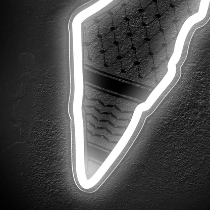 Palestinian Keffiyeh Map Neon Light