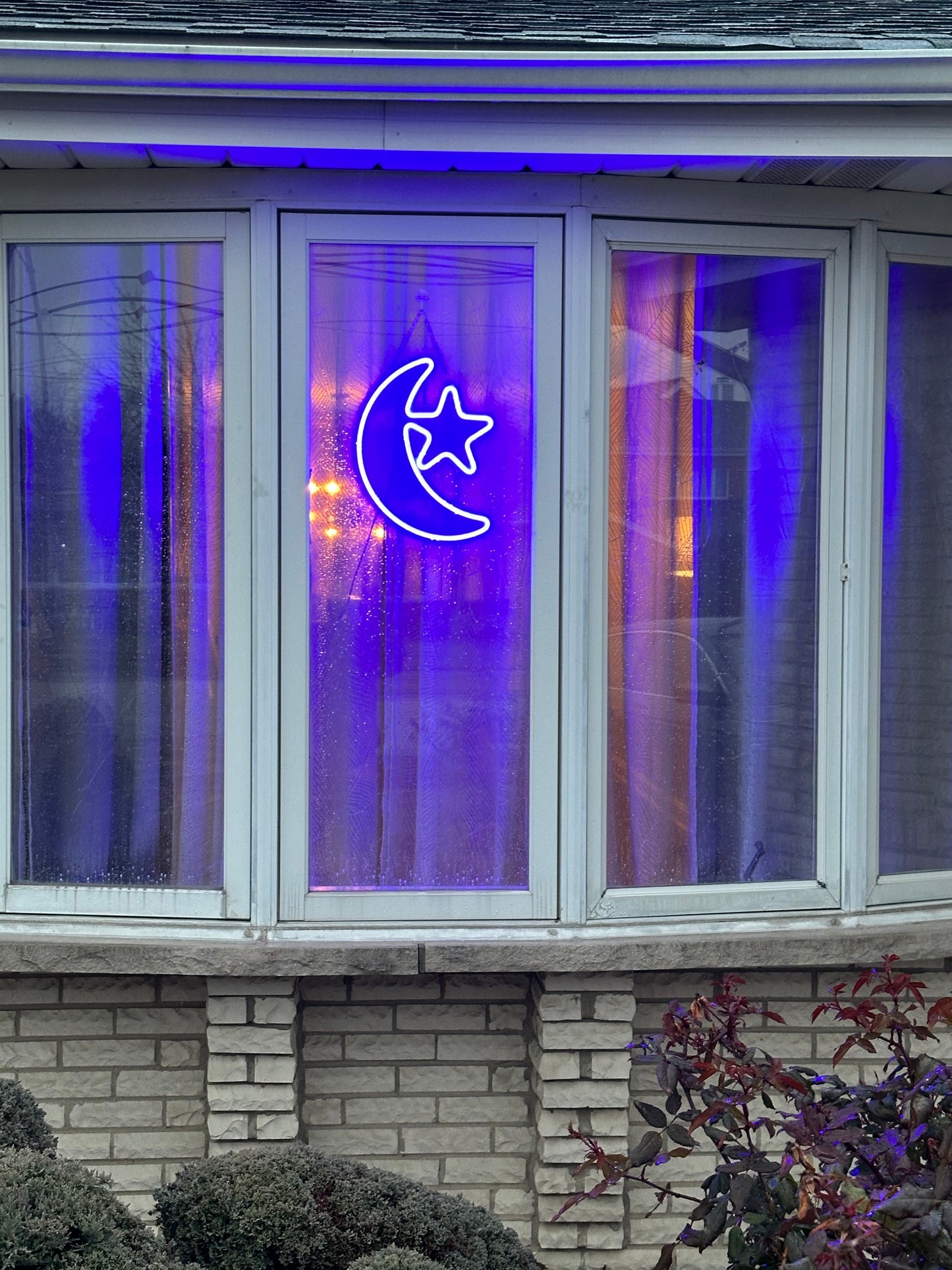 Ramadan Neon Lights. for window decoration. 15in moon/moon with star. Muslim Holiday window decoration