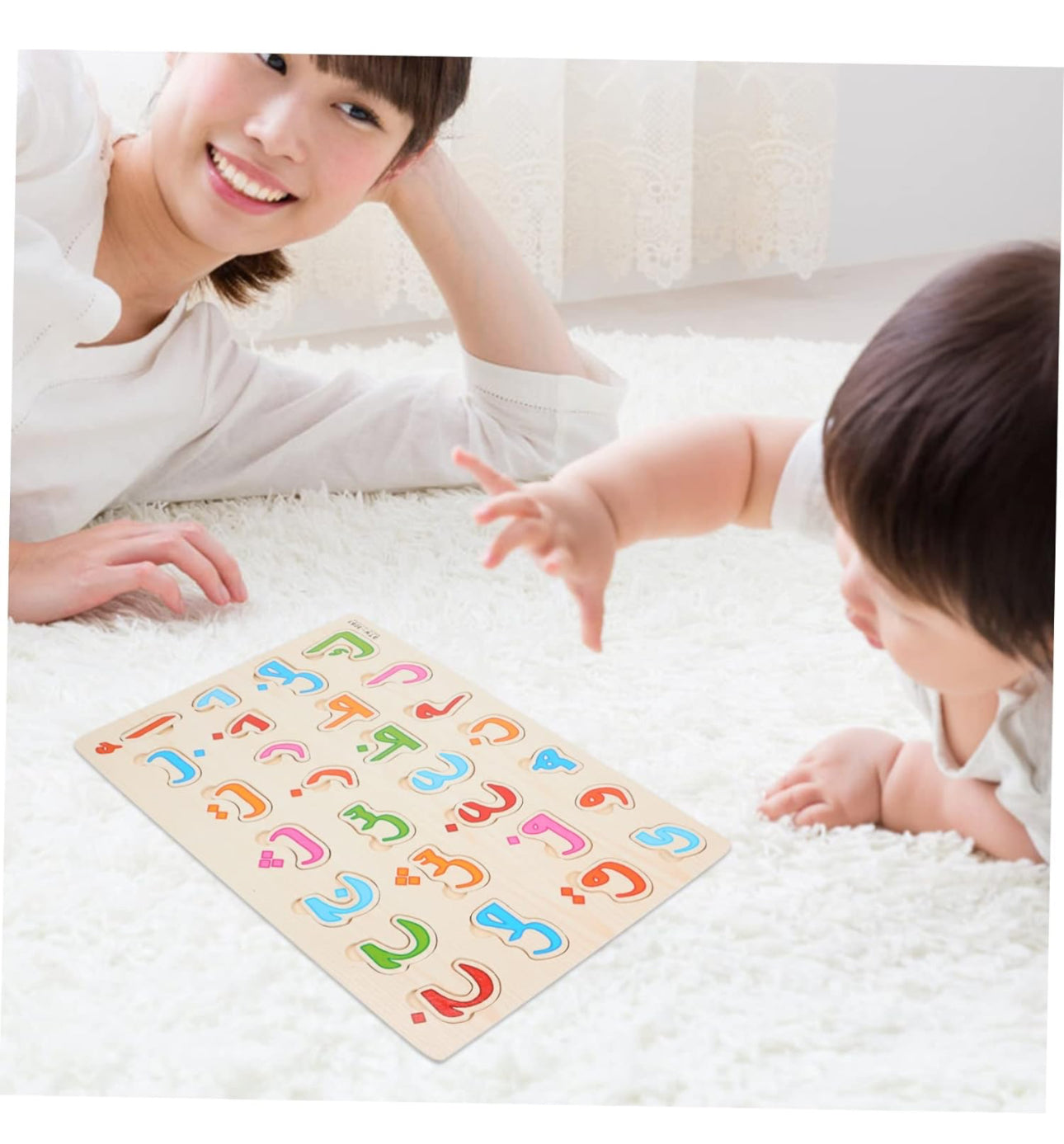 Set Arabic Puzzle Alphabet Puzzle Kids Puzzle Children Toys Arabic Matching Toy Wooden Jigsaw Puzzles for Kids Arabic Alphabet for Kids