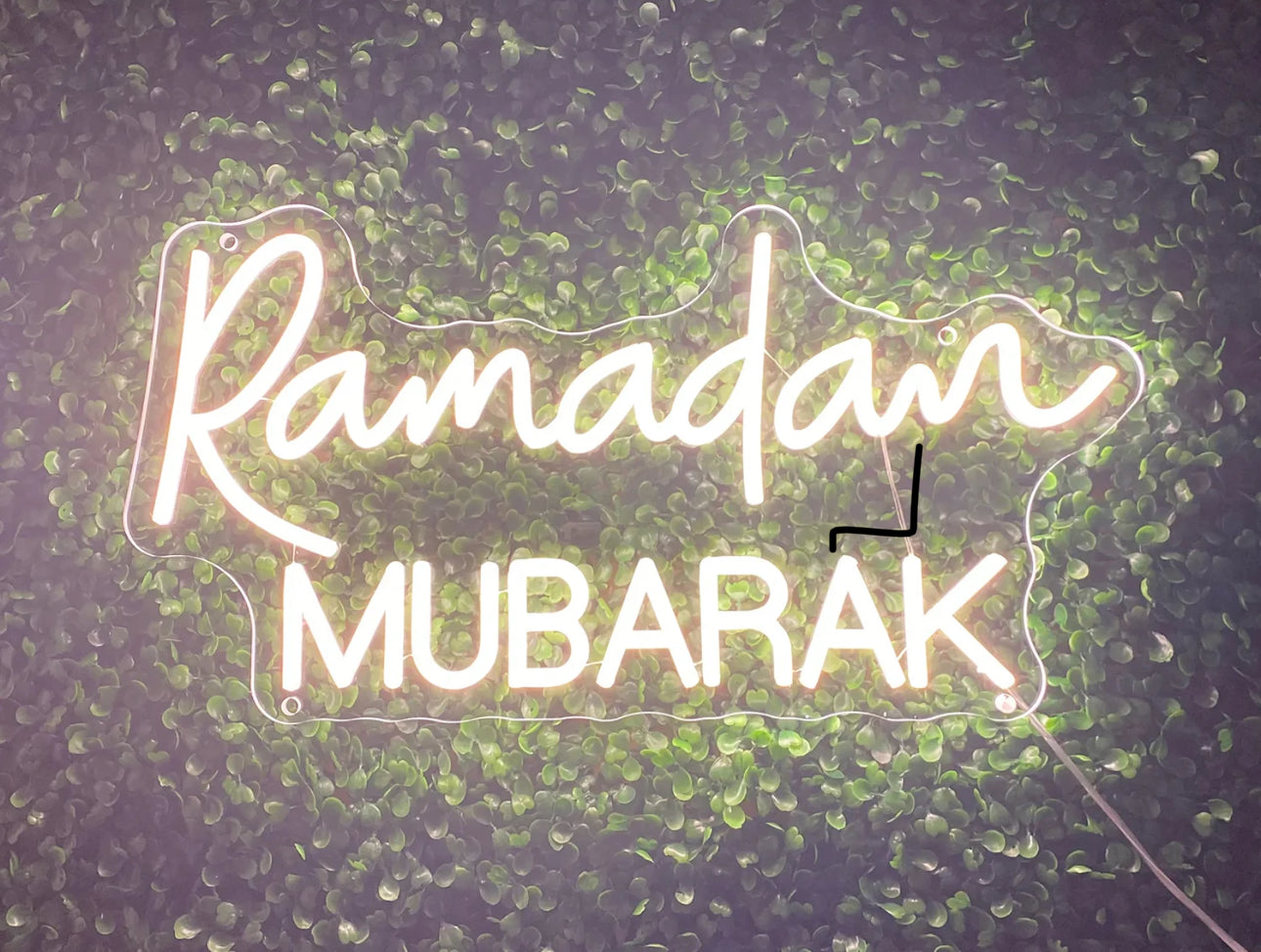 Ramadan Mubarak Decorative Neon Window Lights, 15 Inch LED Light with plug in cord and Remote control. for Muslim Holiday Party