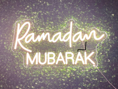 Ramadan Mubarak Decorative Neon Window Lights.