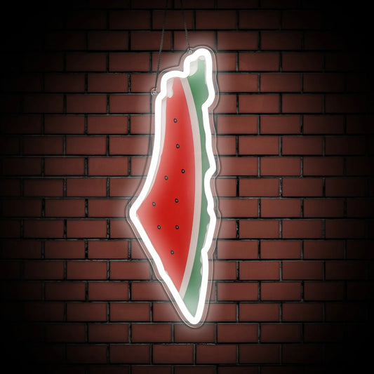 Palestinian Watermelon Map Neon Light