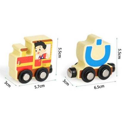 Arabic Alphabet Wooden magnetic Train Set in a Wooden Box.