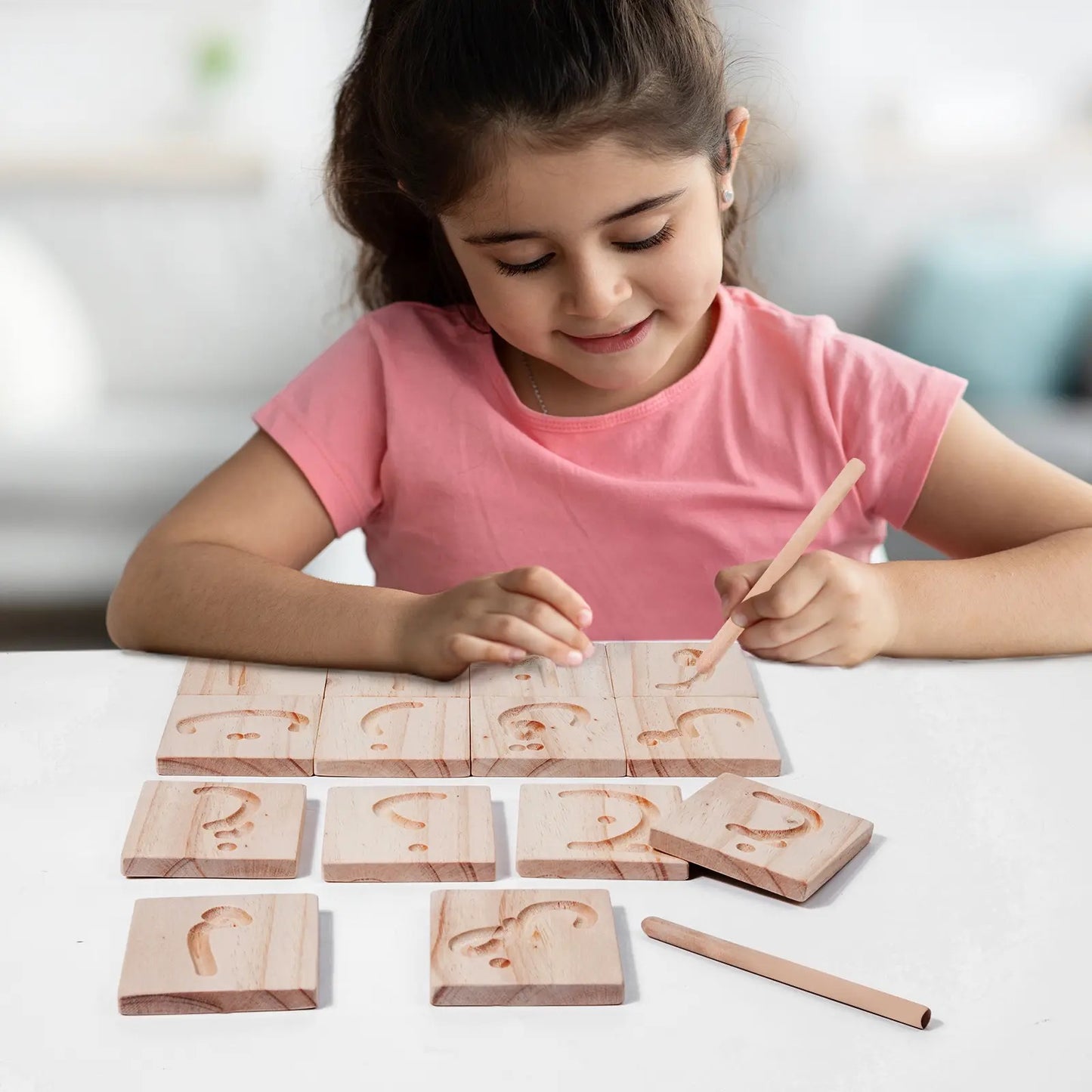 Montessori Arabic Alphabet Letters in wooden Blocks to Learn writing