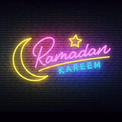 Ramadan Kareem Pink Decorative Neon Window Lights.