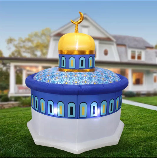 Inflatable Islamic 6FT Ramadan Kareem Dome of The Rock. Ramadan Blow Up Yard Decorations for Home Holiday Party Indoor, Outdoor, Yard, Garden, Lawn Decor. with LED Lights and Ramadan Kareem.